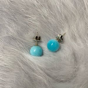 Authentic Tiffany & Co. Amazonite 8mm Bead Earrings